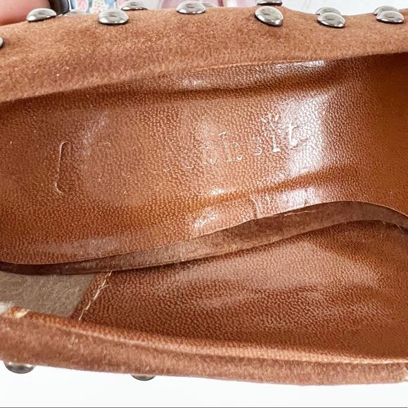 Fahrenheit Brown Faux Suede Studded Heels Size 6 - Picture 15 of 15
